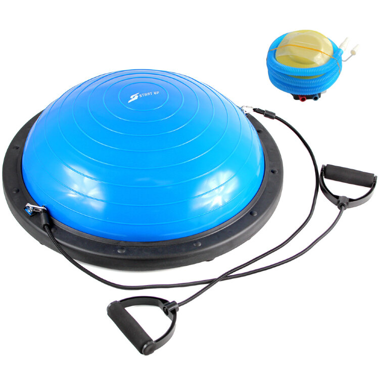 Полусфера гимнастическая с эспандерами TL03 Blue 58 см