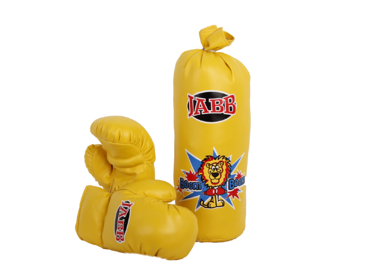 Набор бокс. детский Jabb (мешок 40x15см + пара перчаток) желтый JE-3061