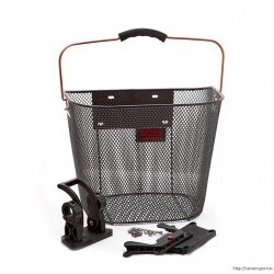 Корзина для велосипеда Vinca Sport P 01 черная/красная 310х230х230мм