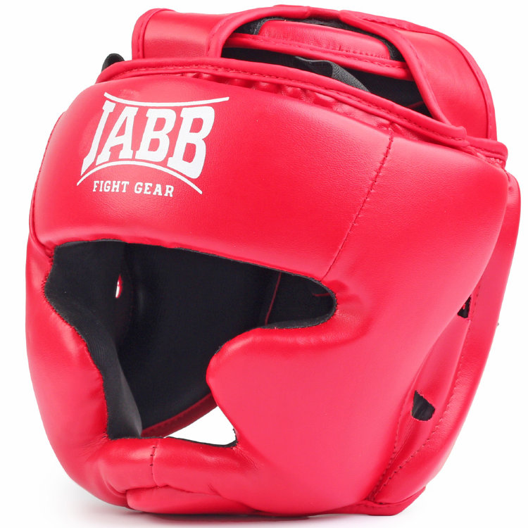 Шлем бокс.(иск.кожа) Jabb JE-6015 JR р.44-53  красный