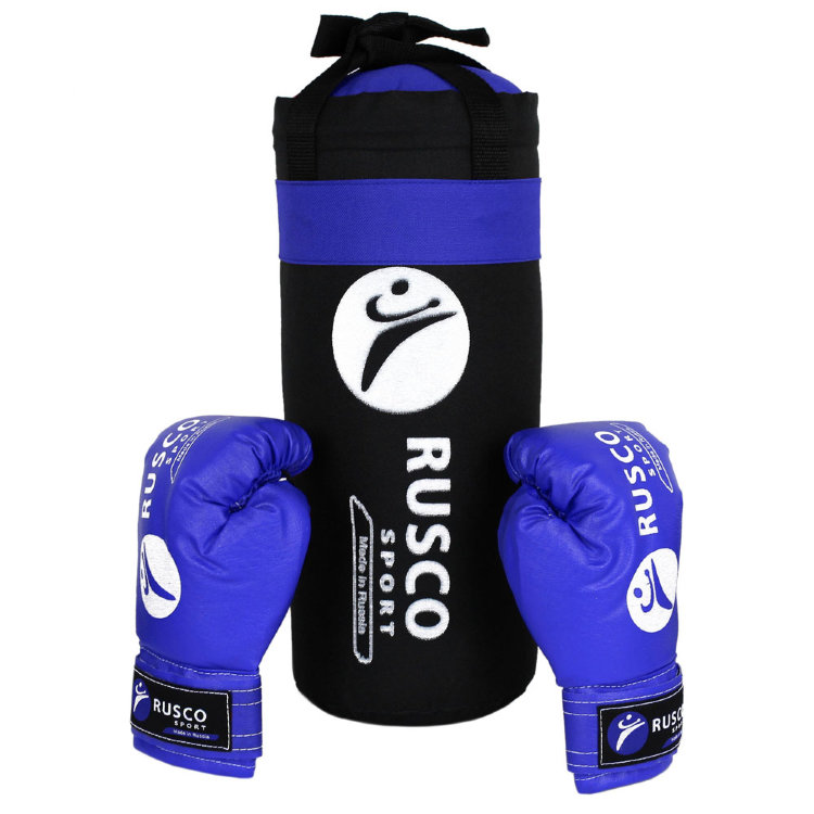 Набор бокс. начинающих Rusco Sport черно-синий (4 oz)