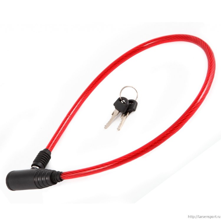 Замок велосипедный (D8mm) Vinca Sport VS 101.101 красный 0,65м