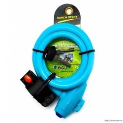 Замок велосипедный (D12mm) Vinca Sport VS 582 синий 1,2м
