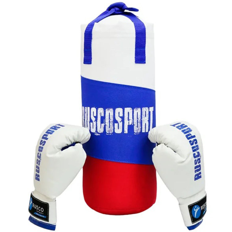 Набор бокс. начинающих Rusco Sport триколор, синий  (4 oz)