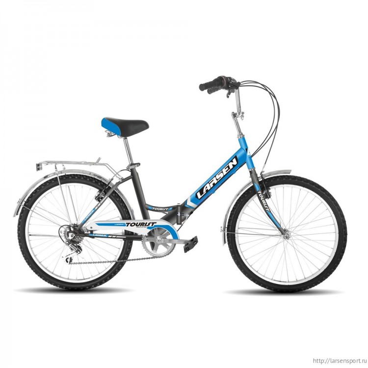 Велосипед Larsen Tourist (17,24") 2.0 Gray/Blue 6ск, 24 серый/голубой (cкладной)