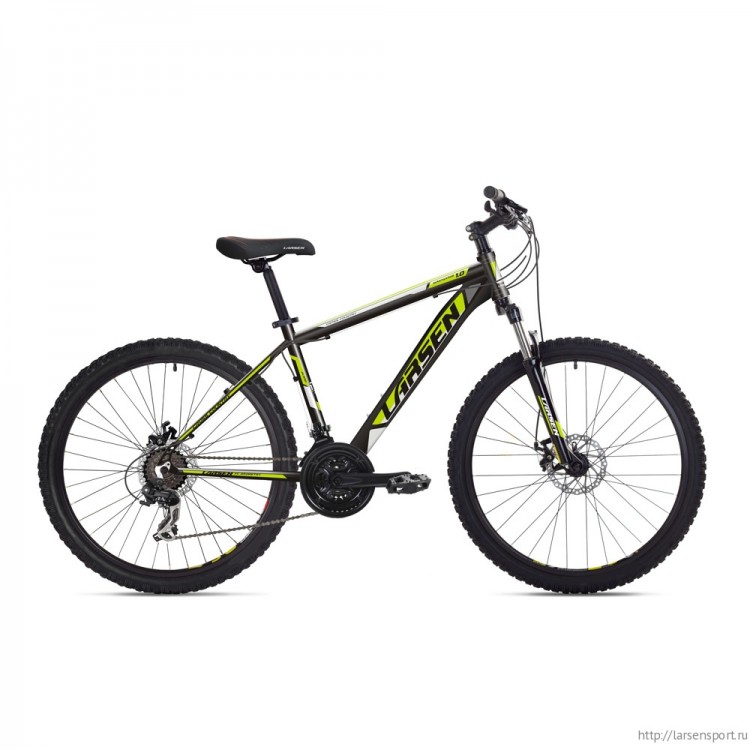 Велосипед Larsen Avantgarde 1.0 Disc Black/Lime 21ск, (18,26") черный/салатовый