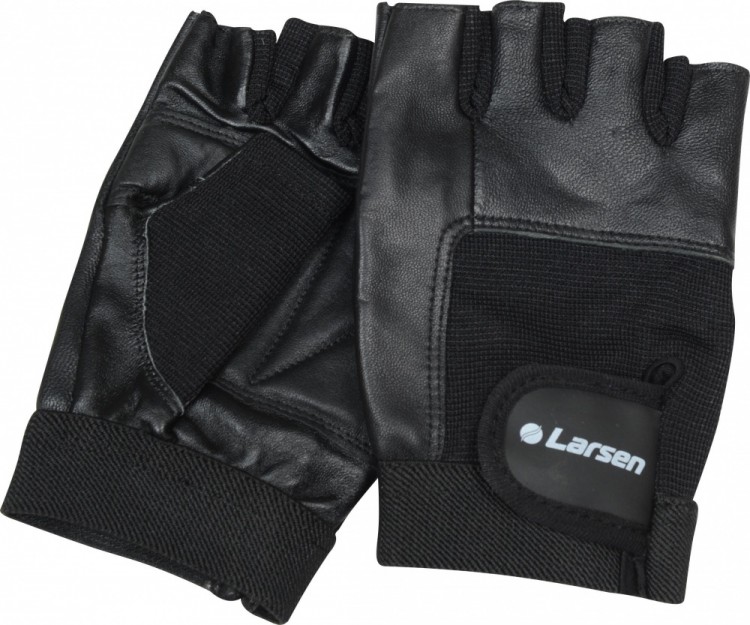 Перчатки для т/а и фитнеса (нат.кожа) Larsen NT506 черный XL