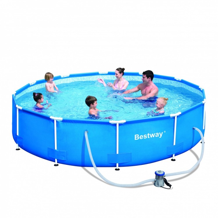 Бассейн круглый на стойках Bestway 56416 (ф-тр 58381, к-дж 58093) р366х76см, 6473л