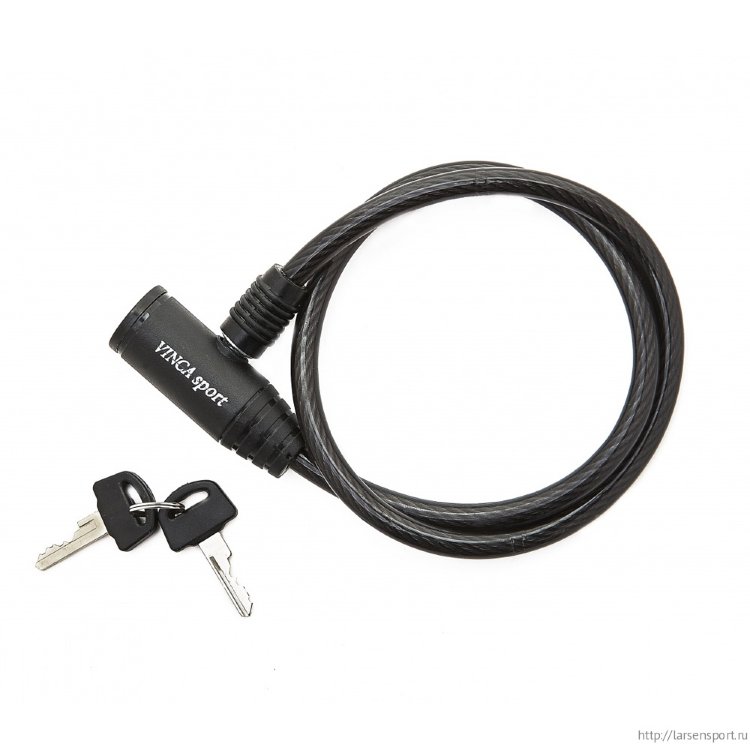 Замок велосипедный (D8mm) Vinca Sport VS 101.101 черный 0,65м