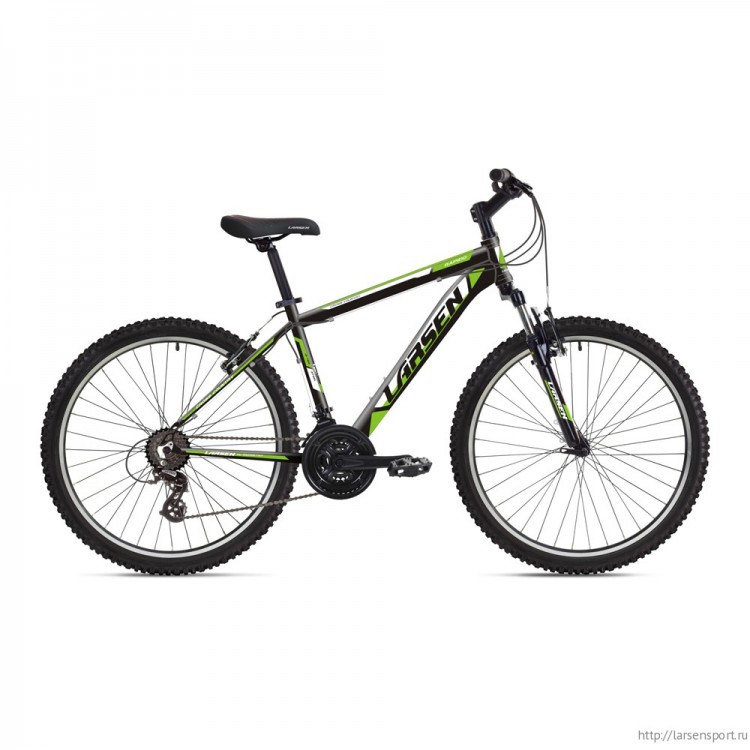 Велосипед Larsen Rapido Black/Green 21ск, 26 (17,26") черный / зеленый