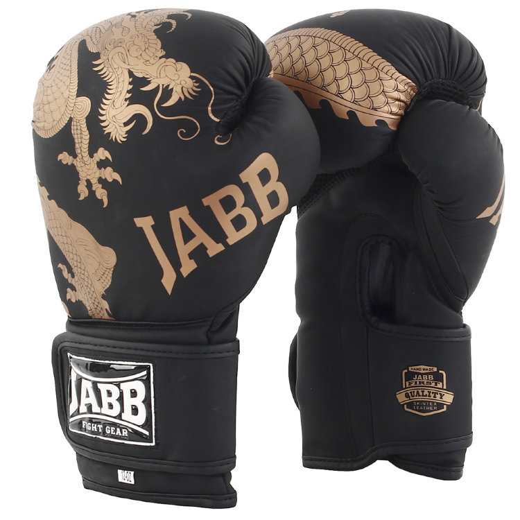 Перчатки бокс.(иск.кожа) Jabb JE-4070/Asia Bronze Dragon черный 8ун.