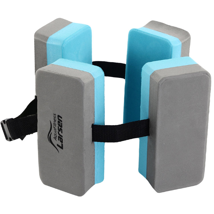 Пояс секционный для обучения плаванию AquaFitness Larsen YP-10 (4 секции) графит/бирюз.