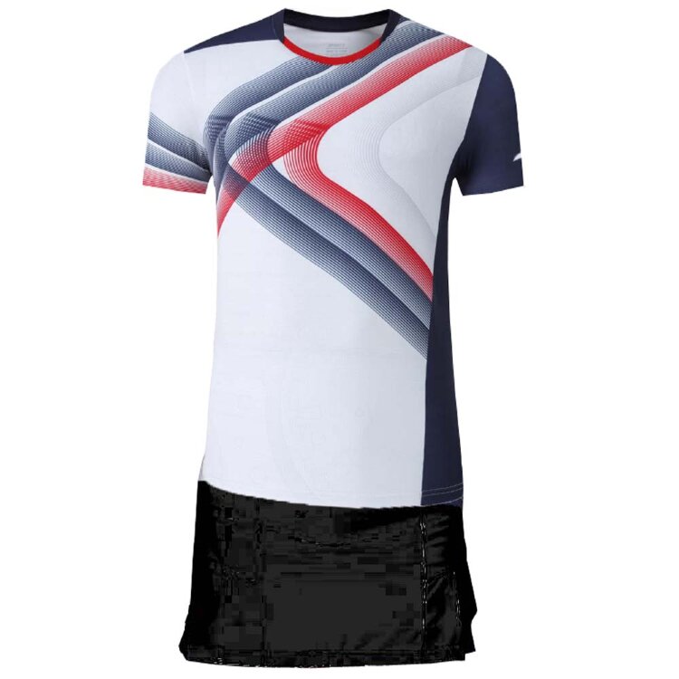 Форма волейбольная 6206  white/black/blue/red (футболка, юбка) L (155-163 см)