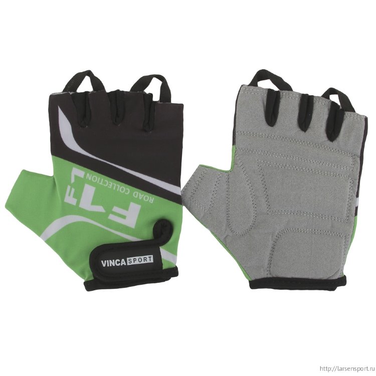 Перчатки велосипедные Vinca VG 924 black/green