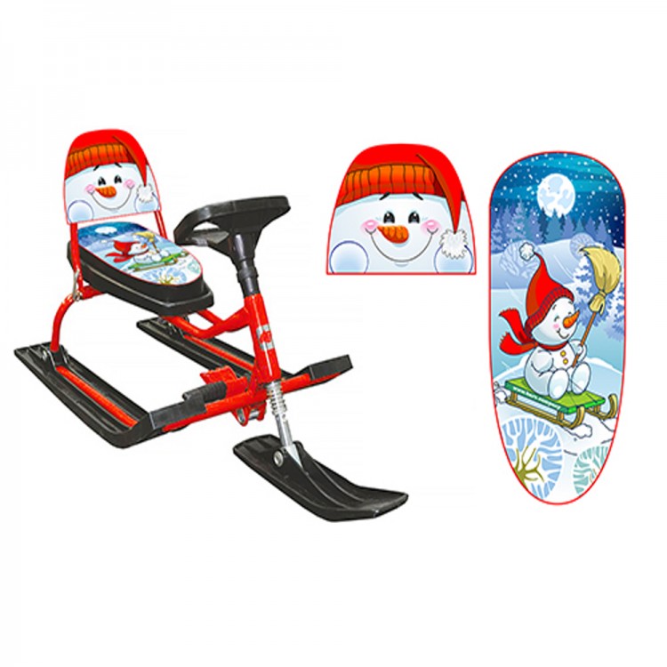 Снегокат 130 "Comfort Снеговик" Красный