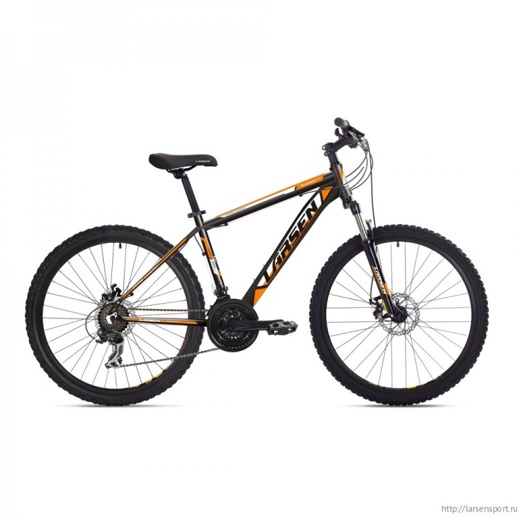 Велосипед Larsen Rapido Disc Black/Orange 21ск, 26 черный / оранжевый