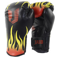 Перчатки бокс.(иск.кожа) Jabb JE-4077/Asia 77 Fire черный 8ун.