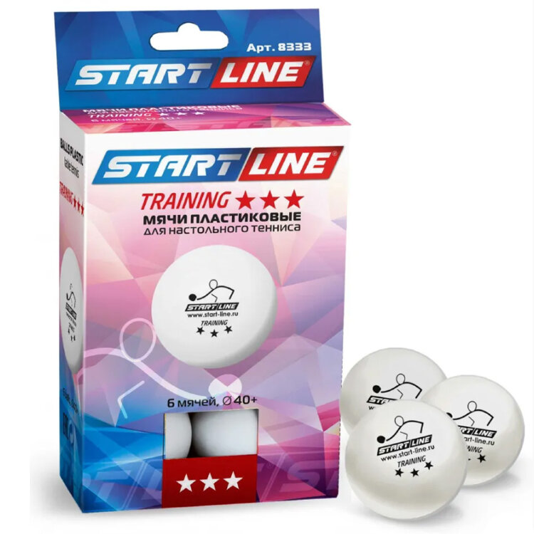 Мячи Start Line Club Training 3* (6 шт, бел.)