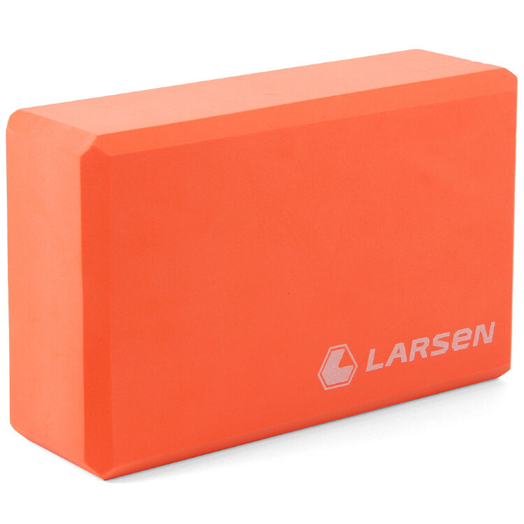 Блок для йоги Larsen EVA YB-02 оранжевый 22х15,2х7,6см