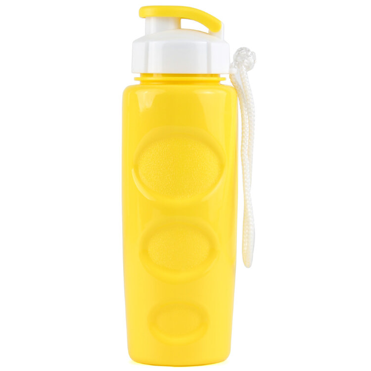 КК0030 Бутылка для воды "HEALTH and FITNESS" со шнурком, 500 ml., anatomic, желтый