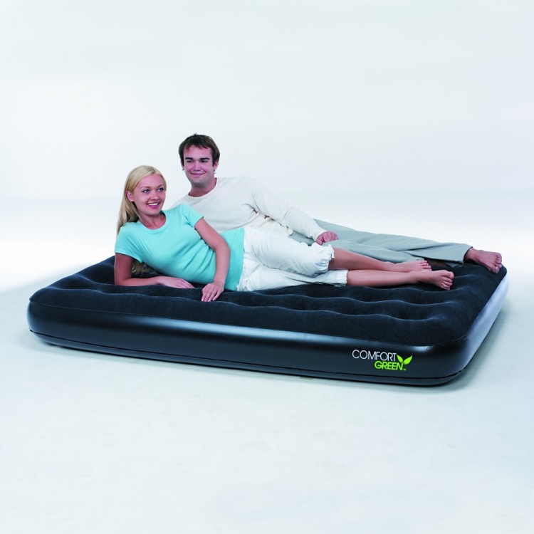 Кровать надувная Bestway  Comfort Green 2 местн. флок 67380 черный 191х137х22см