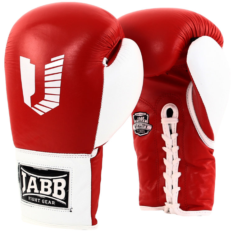 Перчатки бокс.(нат.кожа) Jabb JE-2000/US Rocky красный/белый 10ун.