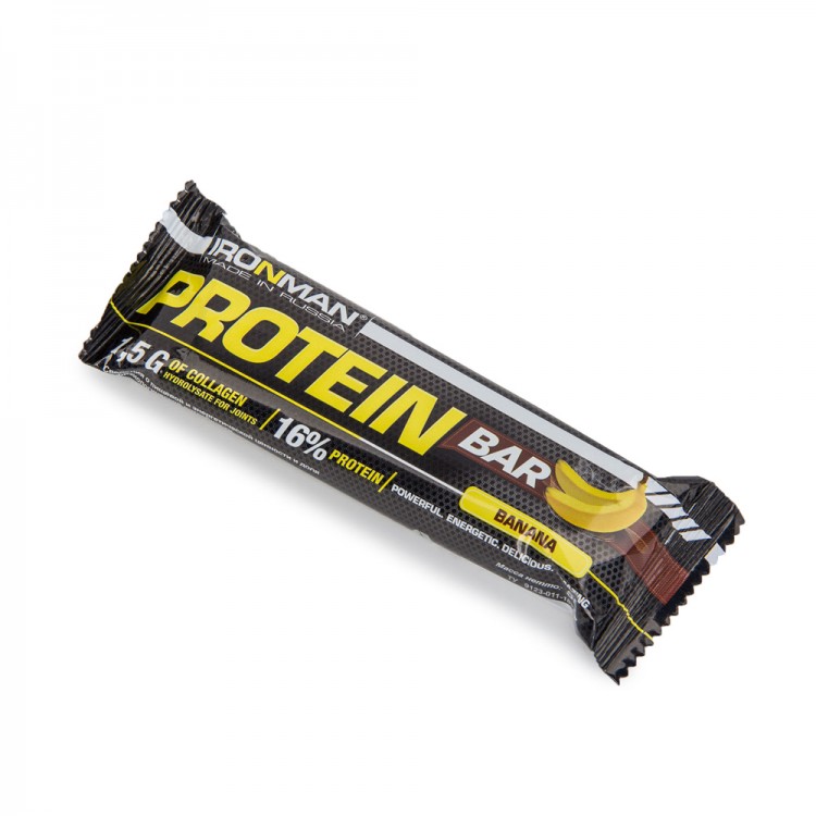 Батончик Ironman Protein Bar с коллагеном 50гр банан (249)