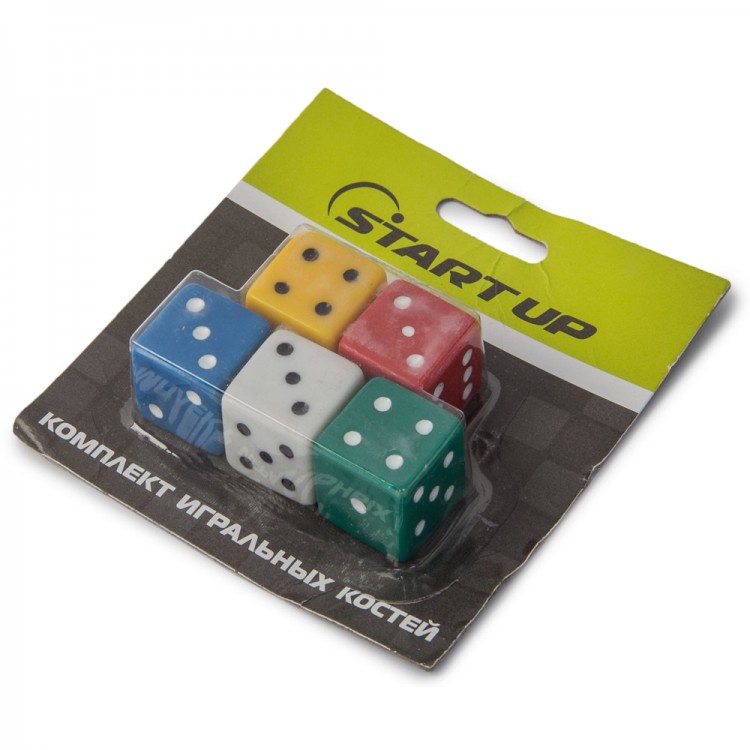 Комплект игральных костей Start Up NL245CK (5шт) цветной 2,2х2,2х2,2см