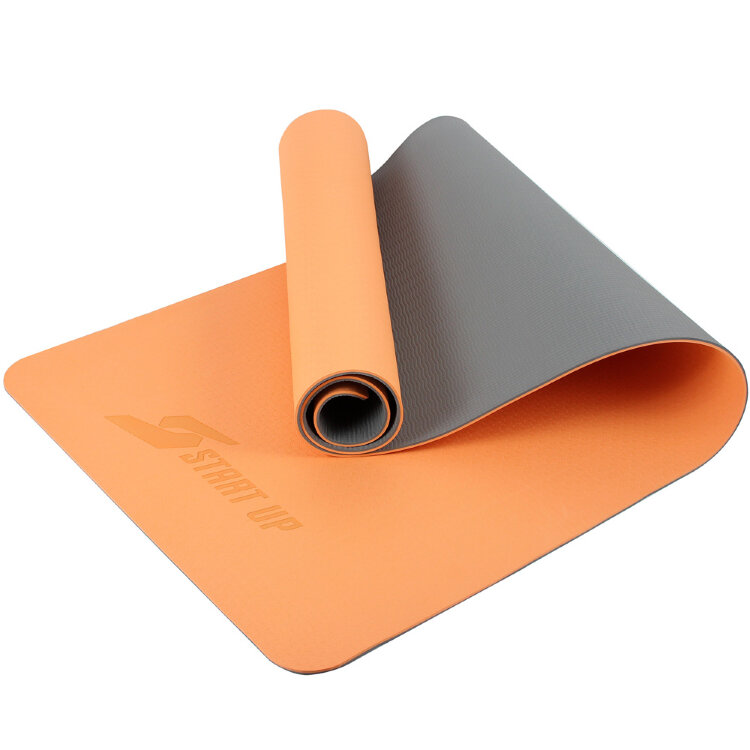Коврик для фитнеса и йоги Start Up TPE ZH-01 Peach/Gray р183х61х0,6см