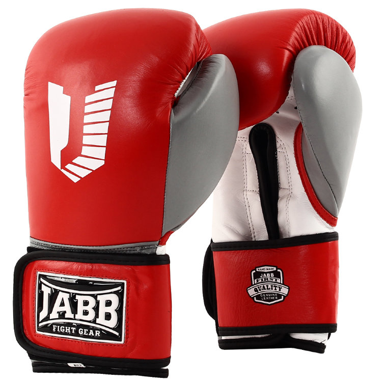 Перчатки бокс.(нат.кожа) Jabb JE-4080/US 80 красный/коричневый 12ун.