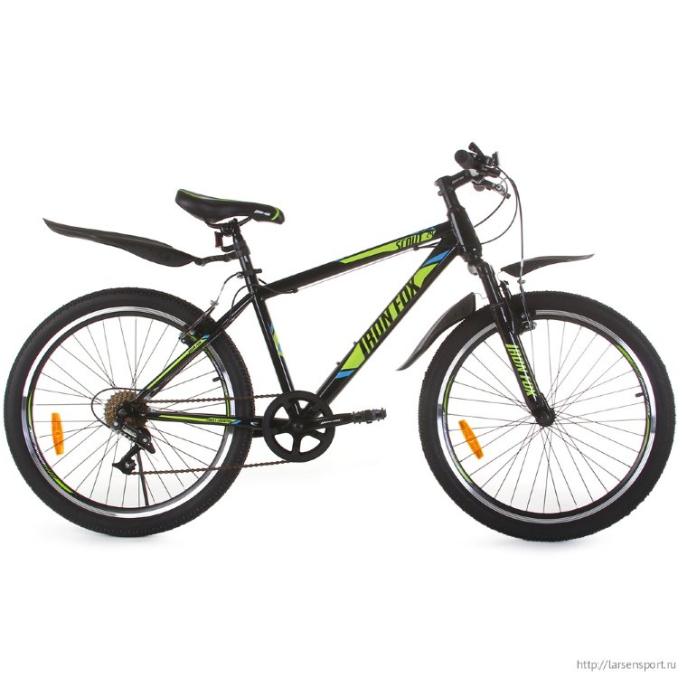 Велосипед Iron Fox Scout 24" 6ск, черный /салатовый