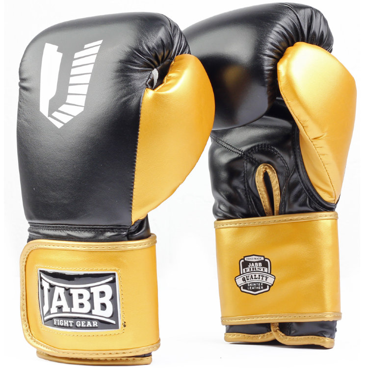 Перчатки бокс.(иск.кожа) Jabb JE-4081/US Ring черный/золото 12ун.