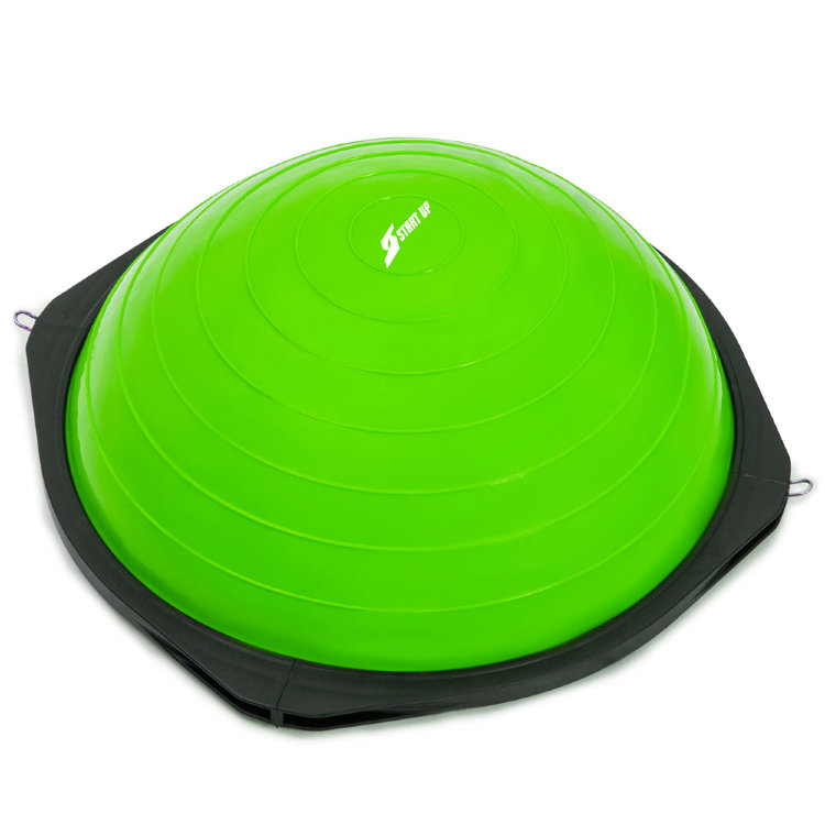 Полусфера гимнастическая BOSU с насосом  и эспандерами GA-18 Ø 58 см Lime